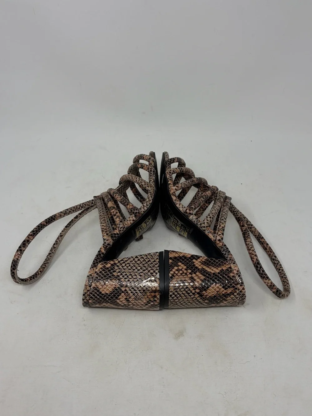 Free People Women's Colette Python Strap Heel Sandal Size 37 or US 7